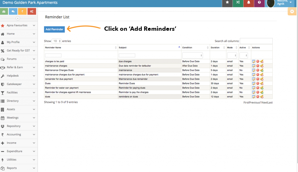 How to setup automated reminders to defaulters? – ANACITY Support ...